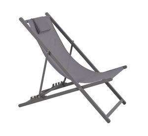 Reposera con almohada 4 posiciones gris