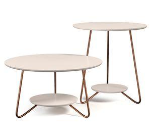 Mesa centro + mesa lateral Liz off white