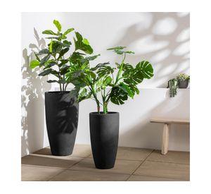 Macetero Lauca negro 80x44x44 cm