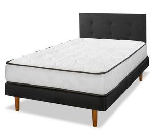 Cama europea 1.5 plazas New Simple + respaldo Royal negro