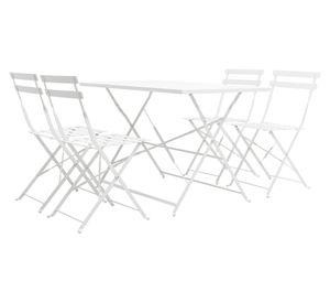 Set comedor exterior Melody blanco 4 personas