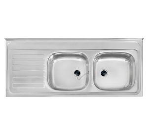 Lavaplatos doble 120.50 2C 1E I inox 15.5x120x50 cm
