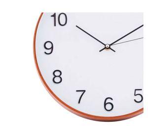 Reloj 30 cm blanco/café