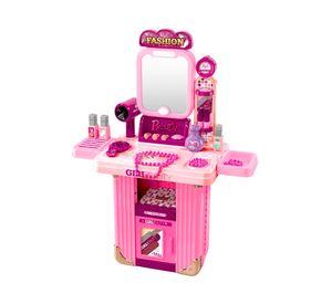 Juego maleta tocador belleza rosado