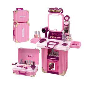 Juego maleta tocador belleza rosado