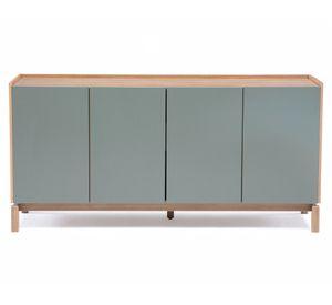 Buffet Barcelona verde/roble 4 puertas 1 cajón 80x165x45 cm