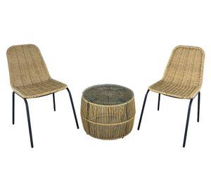 Set conversación 2 personas Ratán natural fiber