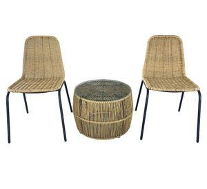 Set conversación 2 personas Ratán natural fiber