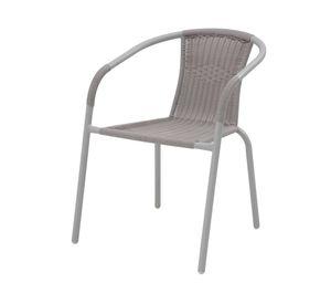 Silla acero/ratán PE crudo