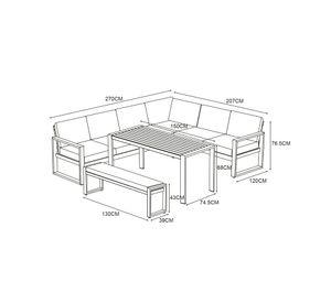 Set comedor Mamey 68x150x74.5 cm