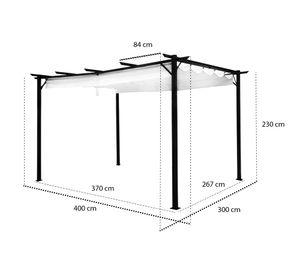 Pérgola tela retráctil Cavancha marfil 230x300x400 cm
