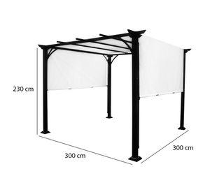 Pérgola tela retráctil Maitencillo marfil 300x300x230 cm