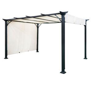 Pérgola tela retráctil Maitencillo marfil 300x400x230 cm