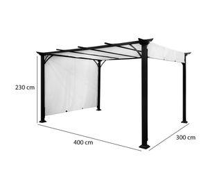 Pérgola tela retráctil Maitencillo marfil 300x400x230 cm