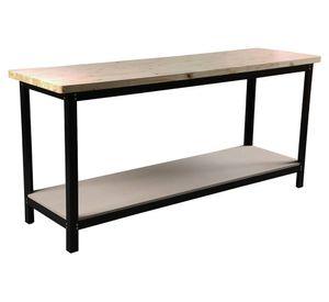 Mesón de trabajo madera sólida 200x60x92 cm