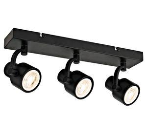 Foco barra sobrepuesto GU10 3L Komo negro