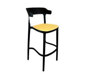Pack 4 taburetes bar polipropileno Bistró negro/beige