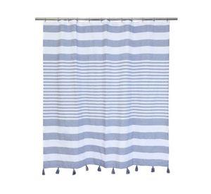 Cortina baño Rayas azul 180x180 cm