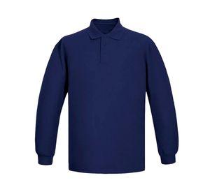 Polera pique manga larga Hombre azul