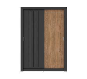 Clóset 2 puertas Bristol negro/freijo 206x120x46 cm