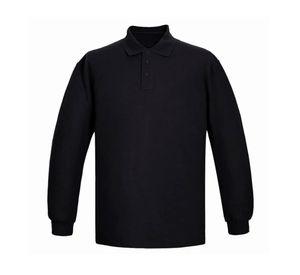 Polera pique manga larga negro Hombre