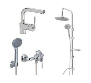 Columna 84 cm + Monomando lavamanos + Monomando ducha Amalfi