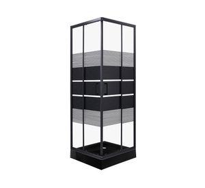Shower Door recto con receptáculo Style negro 70x70x198 cm