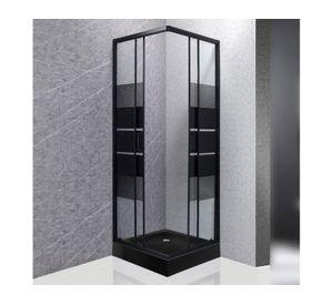 Shower Door recto con receptáculo Style negro 70x70x198 cm