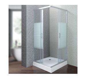 Shower Door recto con receptáculo Strava blanco 70x70x198 cm
