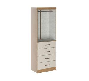 Clóset beige/roble 2 puertas 4 cajones