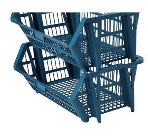 Canasto apilable azul 22 lt 5 unidades