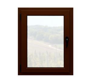 Ventana termopanel Oscilobatiente PVC 70x90x10 cm nogal