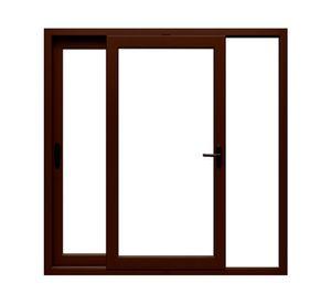Ventana corredera 195x205 cm PVC alemán termopanel Blindex nogal