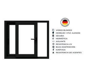 Ventana termopanel Corredera PVC 91x55x10 cm antracita