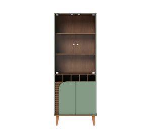 Vitrina Jurere verde/almendra 182.2x70x39.3 cm