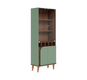 Vitrina Jurere verde/almendra 182.2x70x39.3 cm