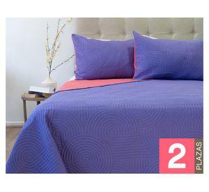 Quilt Origins Bicolor morado/coral 2 Plazas
