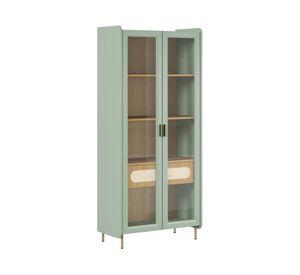 Vitrina Noa verde 4 repisas 180x80x40 cm