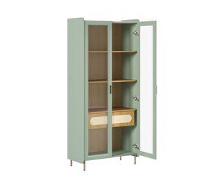 Vitrina Noa verde 4 repisas 180x80x40 cm
