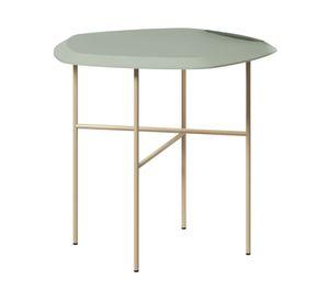 Mesa lateral irregular Geo Dúo 55.2x50x50 cm blanco/verde