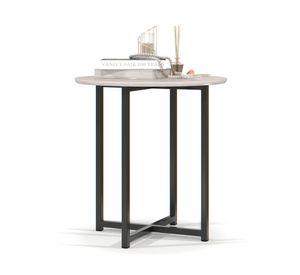 Mesa lateral redonda Flow 51.5x50 cm blanco
