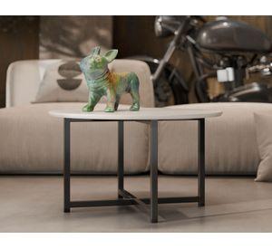 Mesa de centro redonda Flow 33.5x60 cm blanco