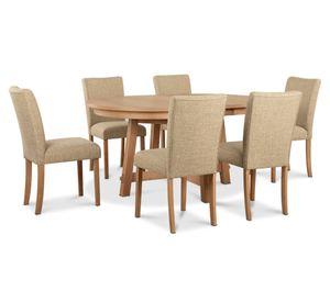 Comedor 6 sillas Preston extensible roble 77x100x100 cm