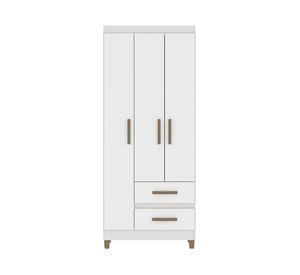 Clóset 3 puertas 2 cajones Porto blanco 180x75x40 cm