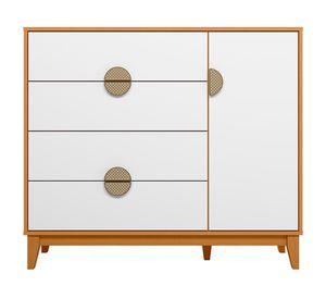 Cómoda Ipe blanco 1 puerta 4 cajones