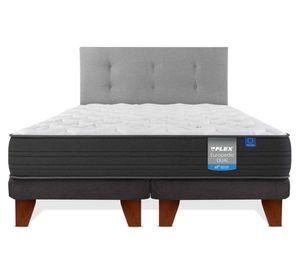 Cama europea Europedic dual 2 plazas base dividida + respaldo Royal gris