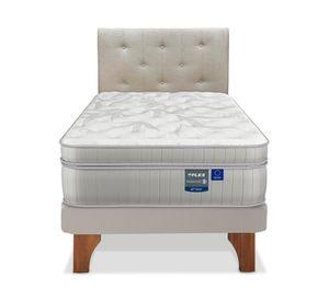 Cama europea Paradise arena 1.5 plazas + 1 respaldo Almendra