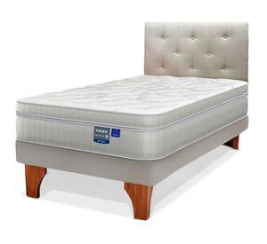 Cama europea Paradise arena 1.5 plazas + 1 respaldo Almendra
