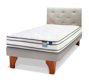 Cama europea Innova 1.5 plazas + respaldo Almendra