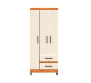 Clóset 3 puertas 2 cajones Porto café/beige 180x75x40 cm